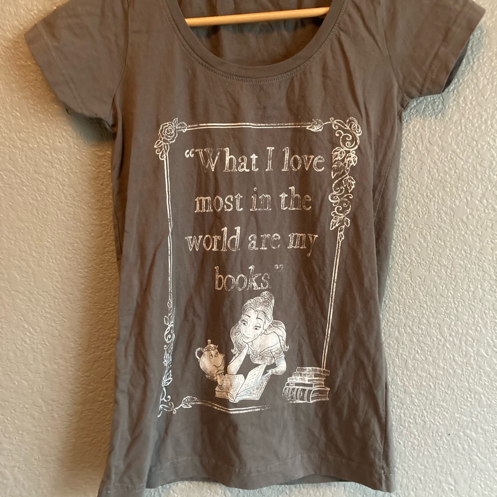 Disney Belle T-Shirt “What I love most in the world are my books”
